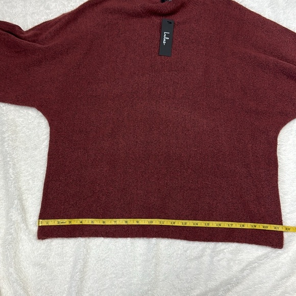 Lulu's Deep Red Turtleneck fall oversized Sweater - Picture 6 of 8